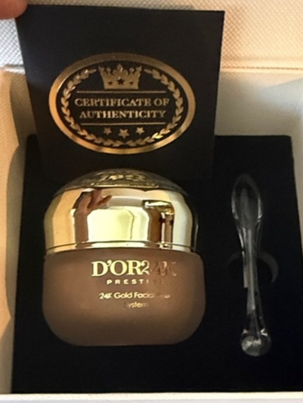 D'OR24K Prestige 24k Gold Facial Cream - Gold & Taupe Jar